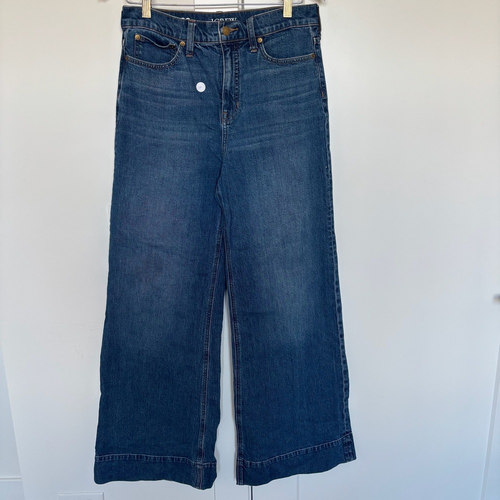 J. Crew Factory Indigo Wide-Leg Denim Jeans